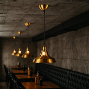 Lámpara industrial retro colgante "MANACOR" con cúpula de metal (36)