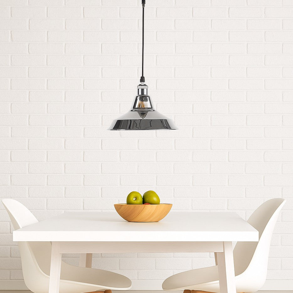 Lámpara industrial retro colgante "MANACOR" con cúpula de metal (38)