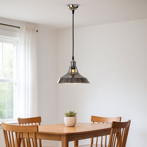 Lámpara industrial retro colgante "MANACOR" con cúpula de metal (39)