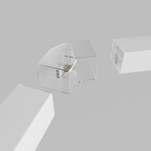 Conector en V para hexágono - 120° - 4 cm