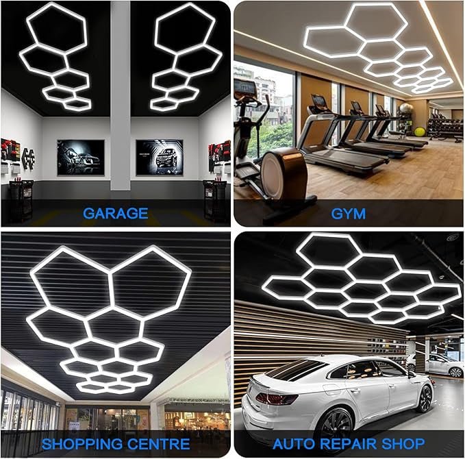 Luminaria lineal para estructura hexagonal - 6500K - 44 x 4cm ...