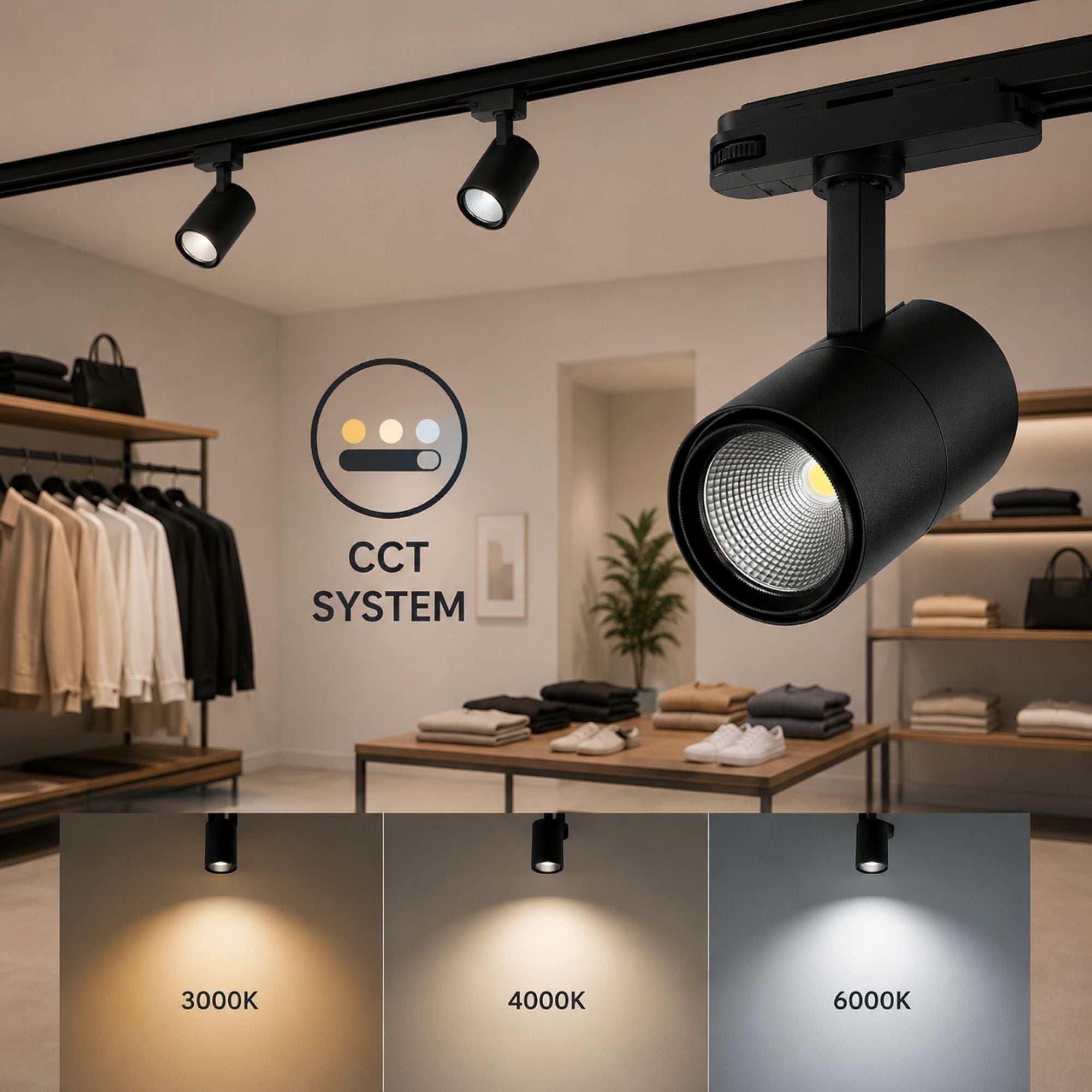 Foco LED para carril trifásico CCT 42W - CRI 95 - Driver Philips Xitanium integrado (7)