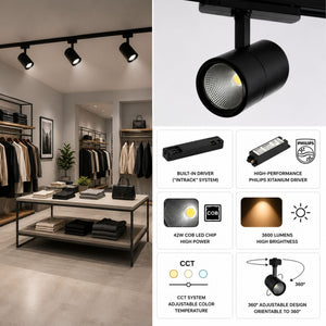 Foco LED para carril trifásico CCT 42W - CRI 95 - Driver Philips Xitanium integrado (9)