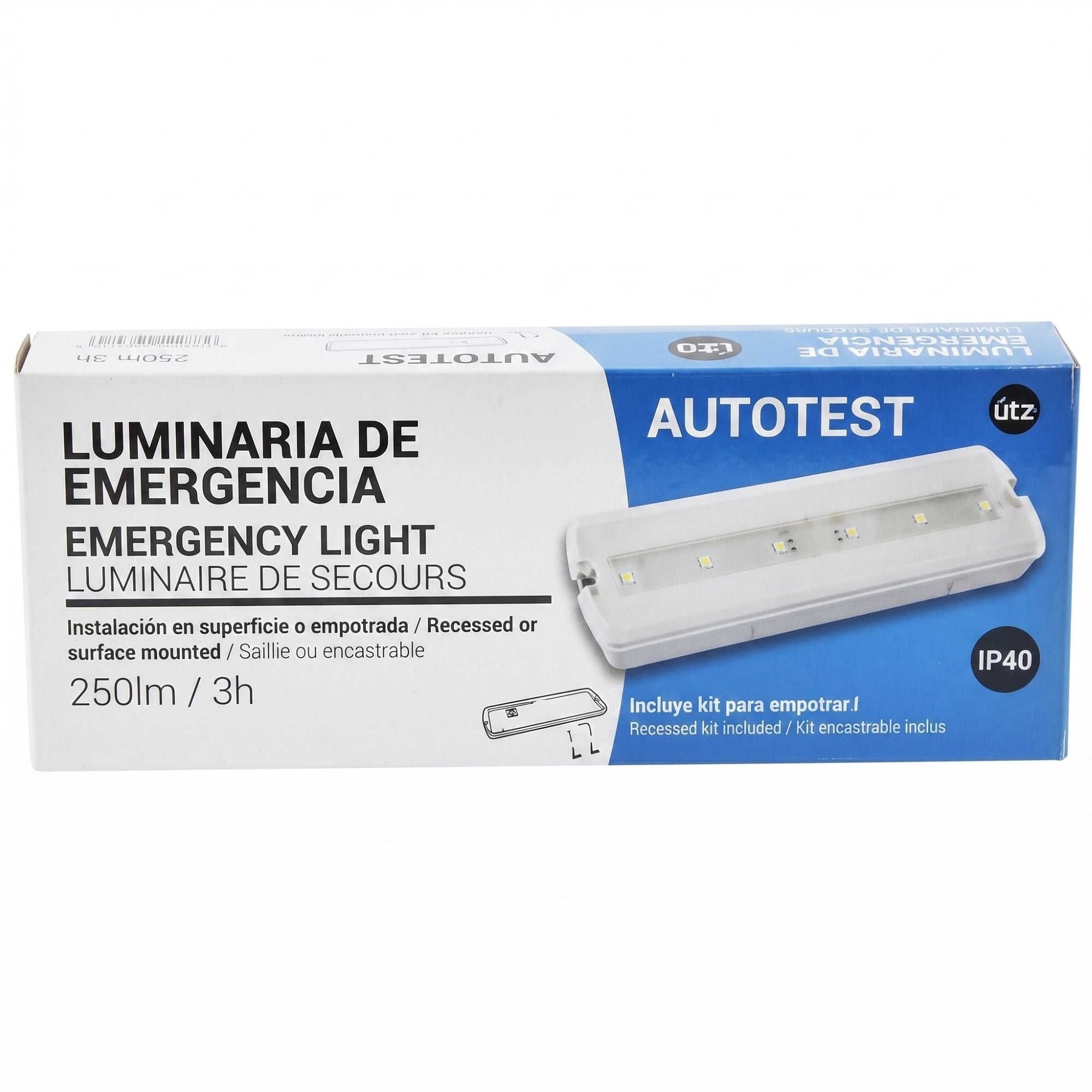 Luz de emergencia AUTOTEST 3W - 250lm - 3 h de autonomía (4)