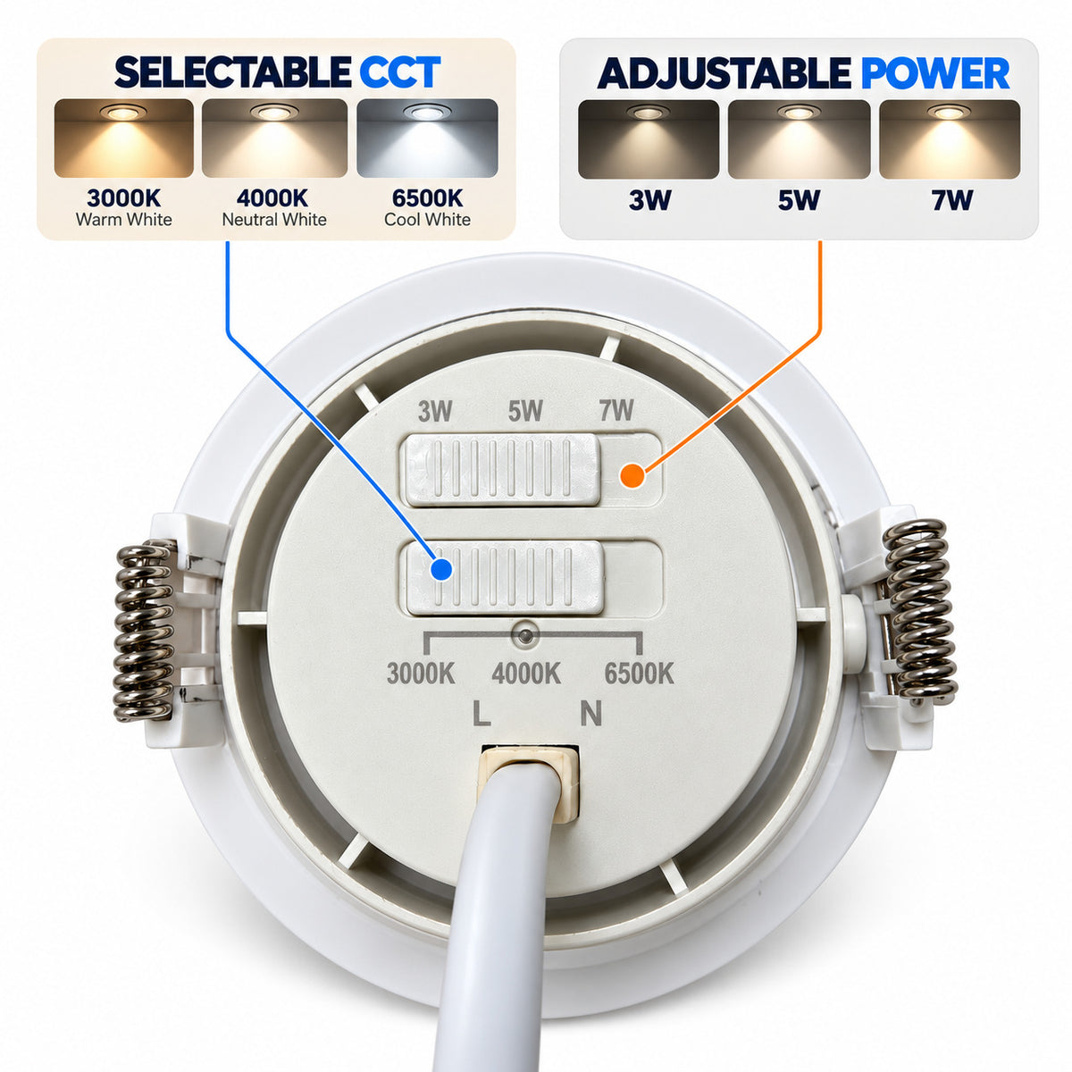 Downlight LED empotrable orientable - 3W-5W-7W - CCT - 560lm - Corte Ø75mm - IP20 (5)