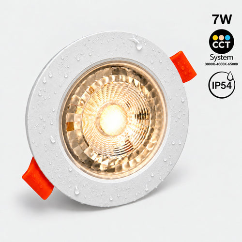 Downlight LED empotrable fijo - 7W - CCT - 560lm - Corte Ø75mm - IP54