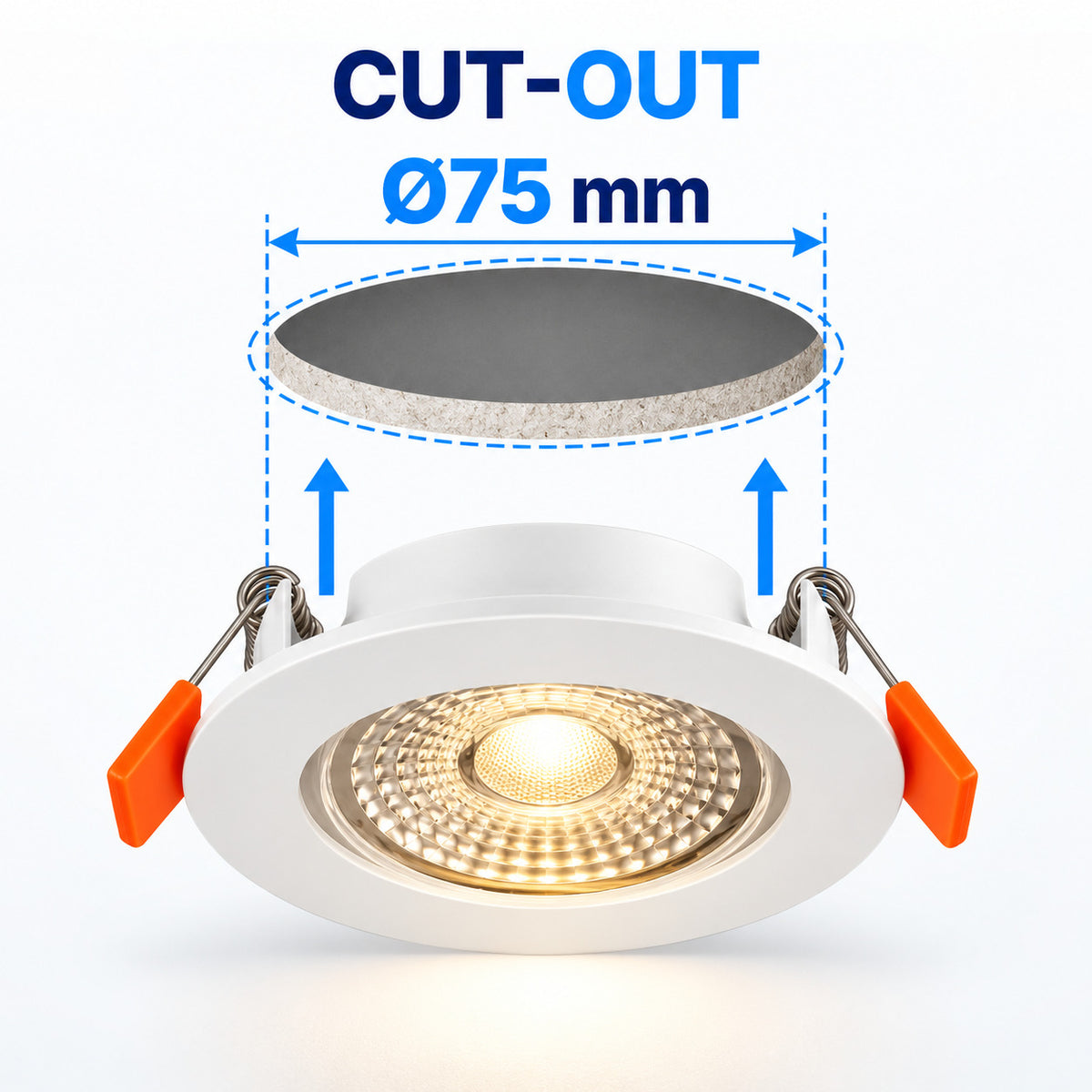 Downlight LED empotrable fijo - 7W - CCT - 560lm - Corte Ø75mm - IP54 (5)