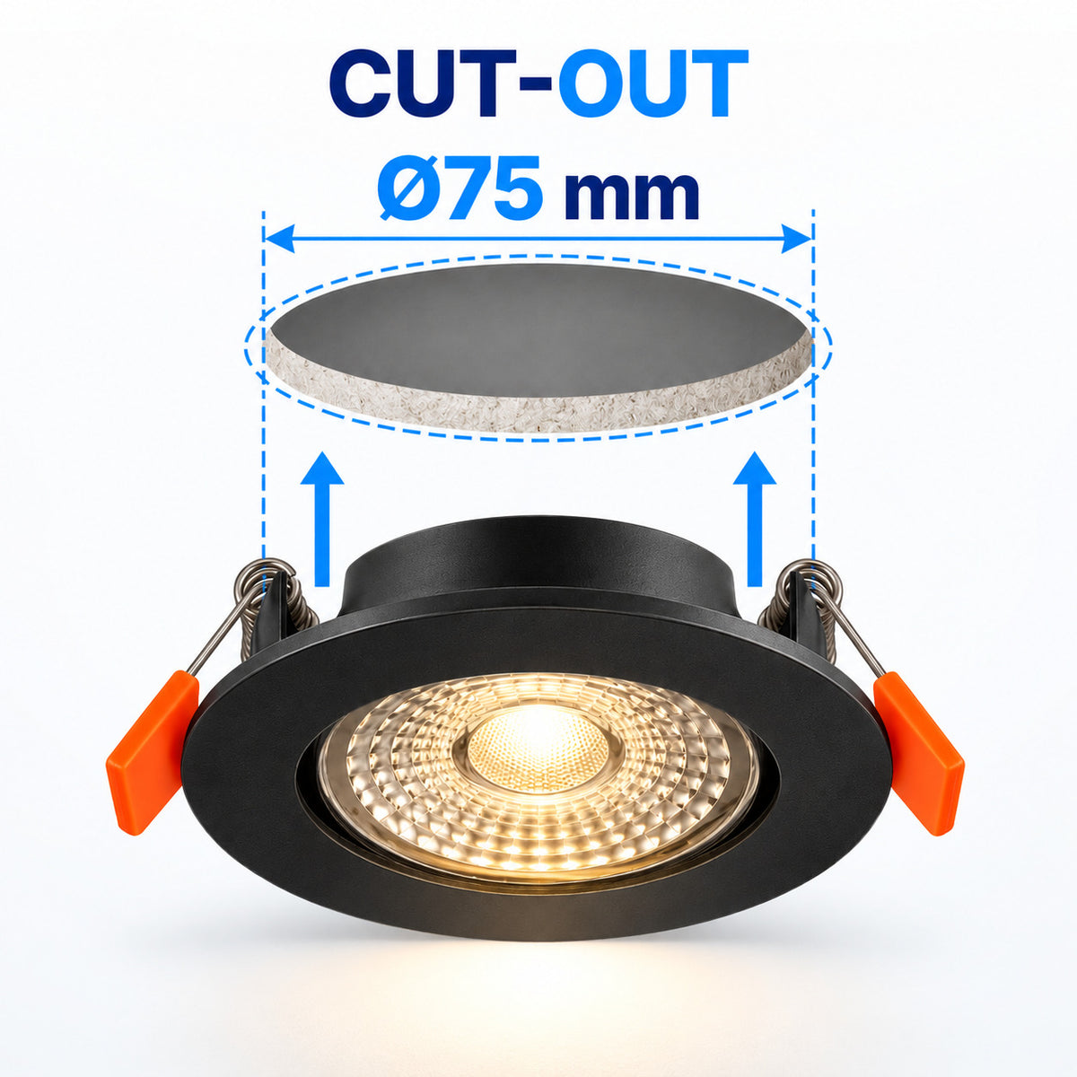 Downlight LED empotrable fijo - 7W - CCT - 560lm - Corte Ø75mm - IP54 (15)