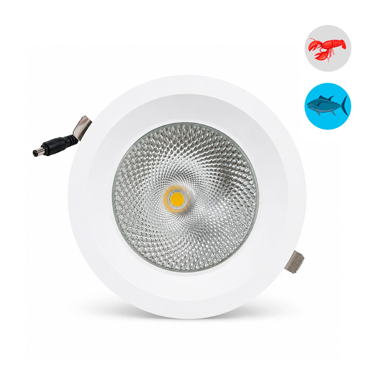 Downlight LED empotrable - Chip especial para pescaderías - 30W - Corte Ø200 mm - IP54 - UGR19