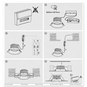 Downlight LED empotrable - Chip especial para frutas y verduras - 30W - Corte Ø200 mm - IP54 - UGR19 (17)