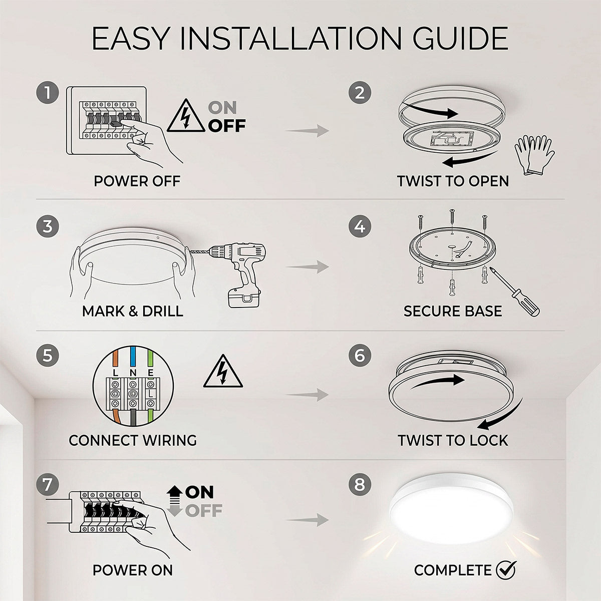 Plafón LED de techo con mando a distancia - CCT - 17W - CRI80 - IP20 (14)