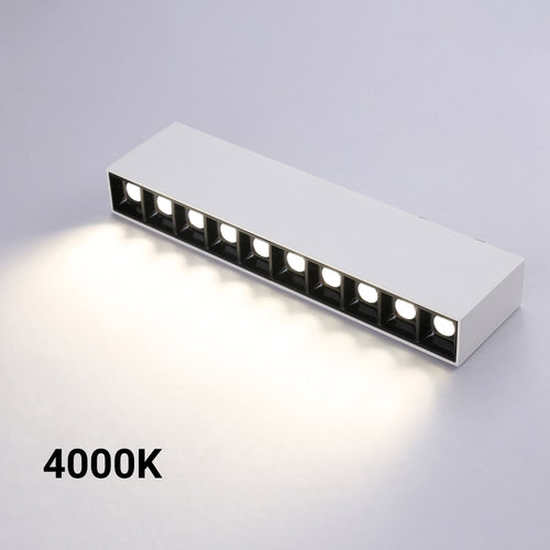 Foco lineal LED superficie color blanco - 20W - UGR18 - CRI90 - Chip OSRAM