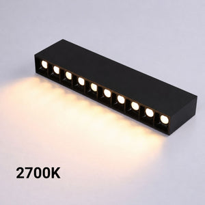 Foco lineal LED superficie color negro - 20W - UGR18 - CRI90 - Chip OSRAM