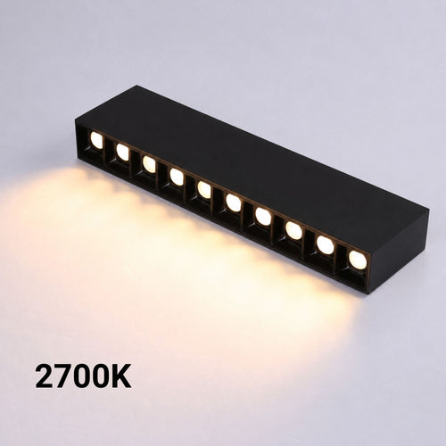 Czarny liniowy reflektor LED o powierzchni 20 W - UGR18 - CRI90 - OSRAM Chip