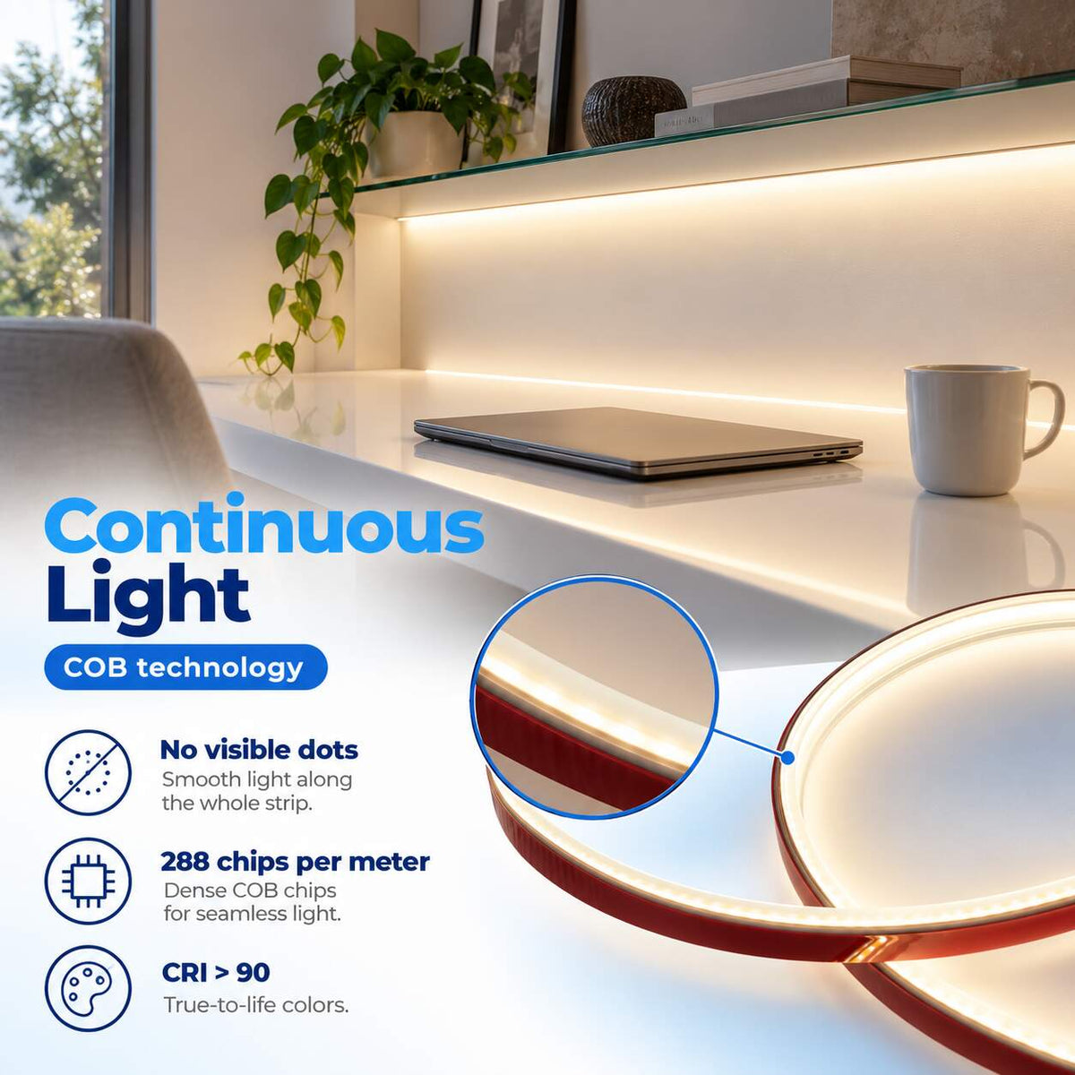 Tira LED COB 220V AC - 10W/m - 12mm - IP67 - 5 metros (8)
