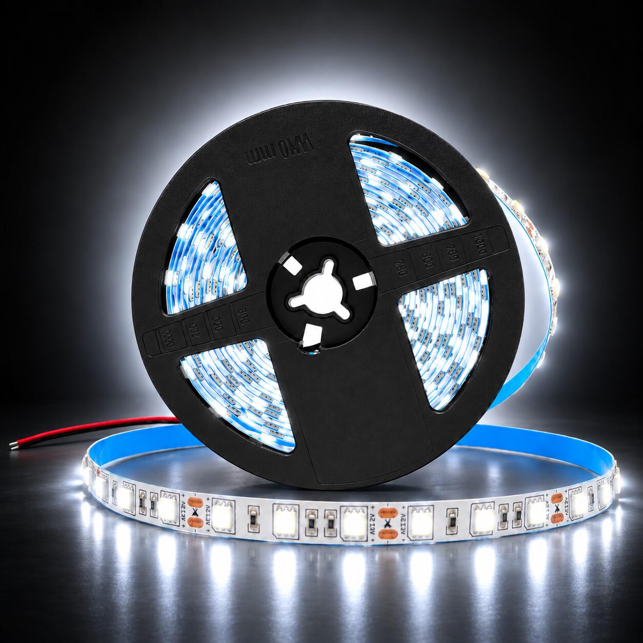 Tira de LED 12V-DC 72W 10mm monocolor IP20 (SMD5050 60cn/m) Rollo 5 metros (10)