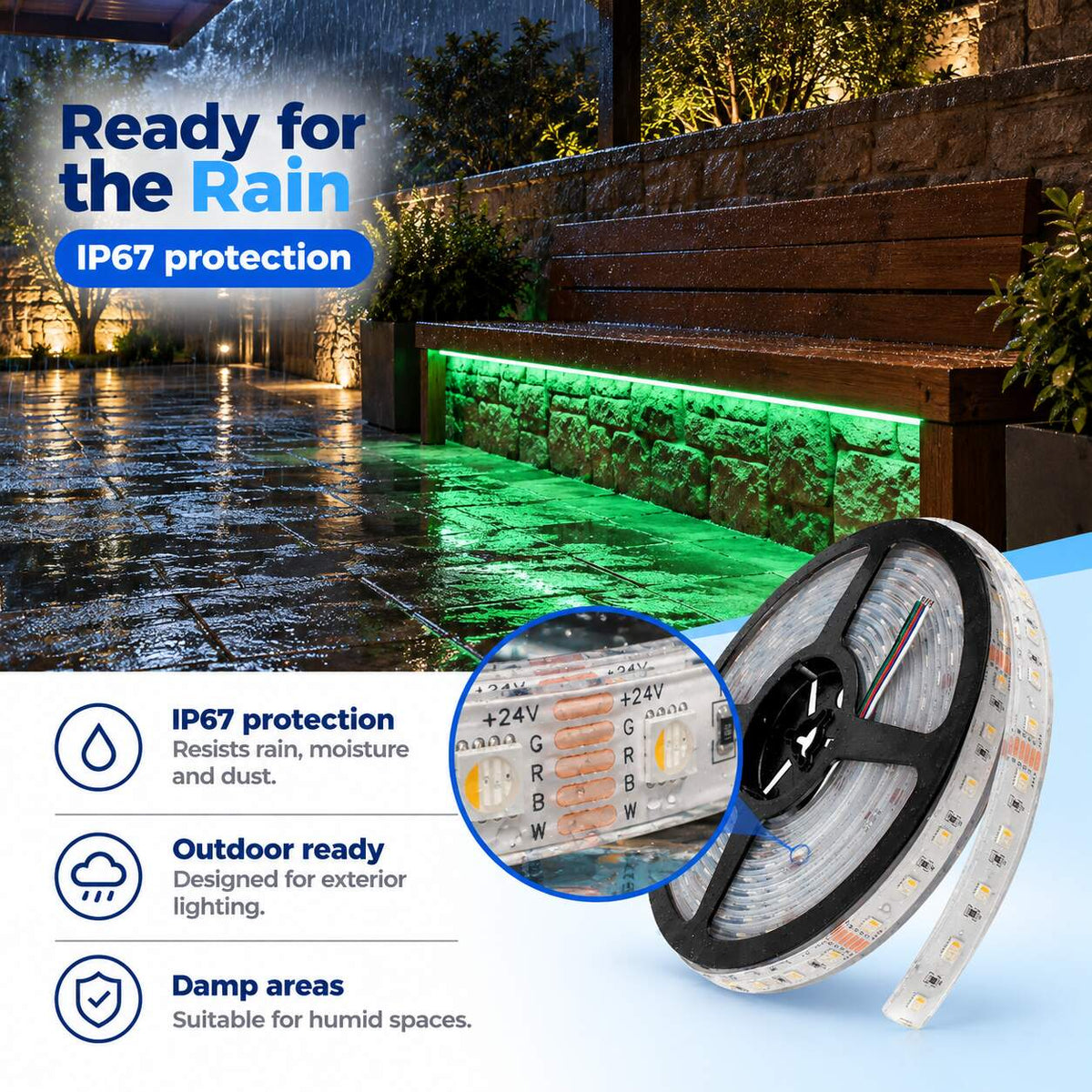 Tira LED estanca RGBWW - 19W/m - 24V - 60 LED/M - IP67 - 5m (3)