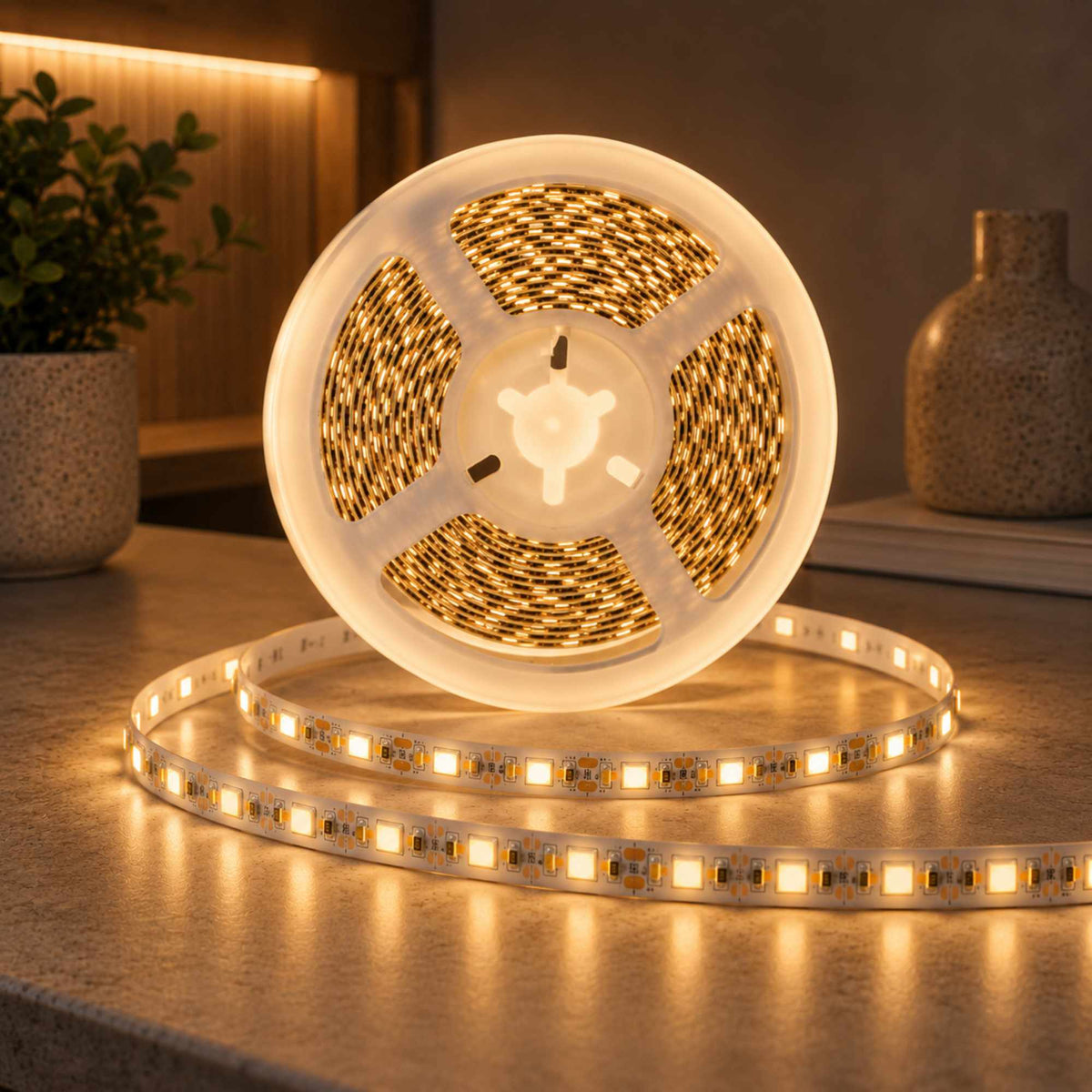 Tira LED 24V DC - 18W/m - Monocolor - 10mm - IP20 - Rollo 5 metros - 120ch/m (4)