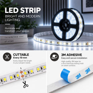 Tira LED 24V DC - 18W/m - Monocolor - 10mm - IP20 - Rollo 5 metros - 120ch/m (18)