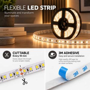 Tira LED 24V DC - 18W/m - Monocolor - 10mm - IP20 - Rollo 5 metros - 120ch/m (26)