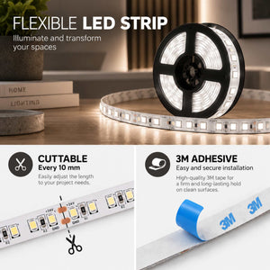 Tira LED 24V DC - 18W/m - Monocolor - 10mm - IP20 - Rollo 5 metros - 120ch/m (34)
