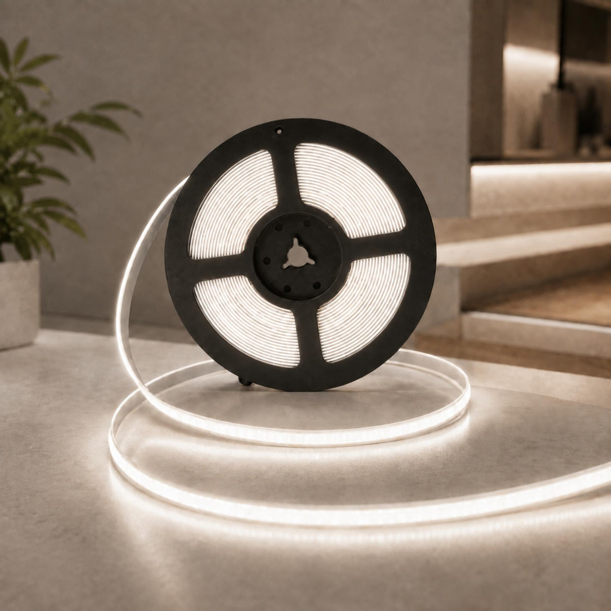 Tira LED COB 24V DC - 12W/m - 10mm - IP20 - Rollo de 10 metros - Corte cada 5cm (11)