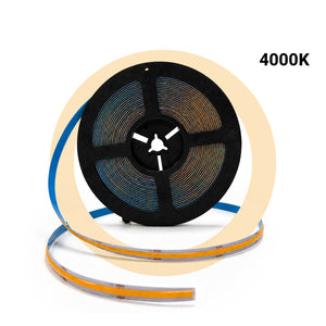 Tira LED COB 24V DC - 12W/m - 10mm - IP20 - Rollo de 10 metros - Corte cada 5cm (10)