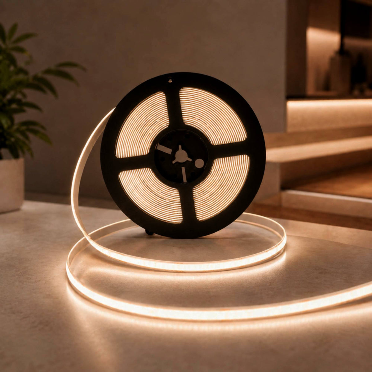 Tira LED COB 24V DC - 12W/m - 10mm - IP20 - Rollo de 10 metros - Corte cada 5cm (4)