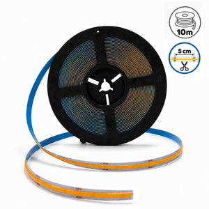 Tira LED COB 24V DC - 12W/m - 10mm - IP20 - Rollo de 10 metros - Corte cada 5cm (6)