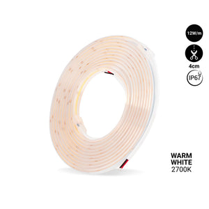 Tira LED COB 24V DC - 12W/m - 10mm - IP67 - Rollo de 5 metros - Corte cada 4cm (11)