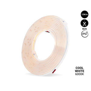 Tira LED COB 24V DC - 12W/m - 10mm - IP67 - Rollo de 5 metros - Corte cada 4cm (5)