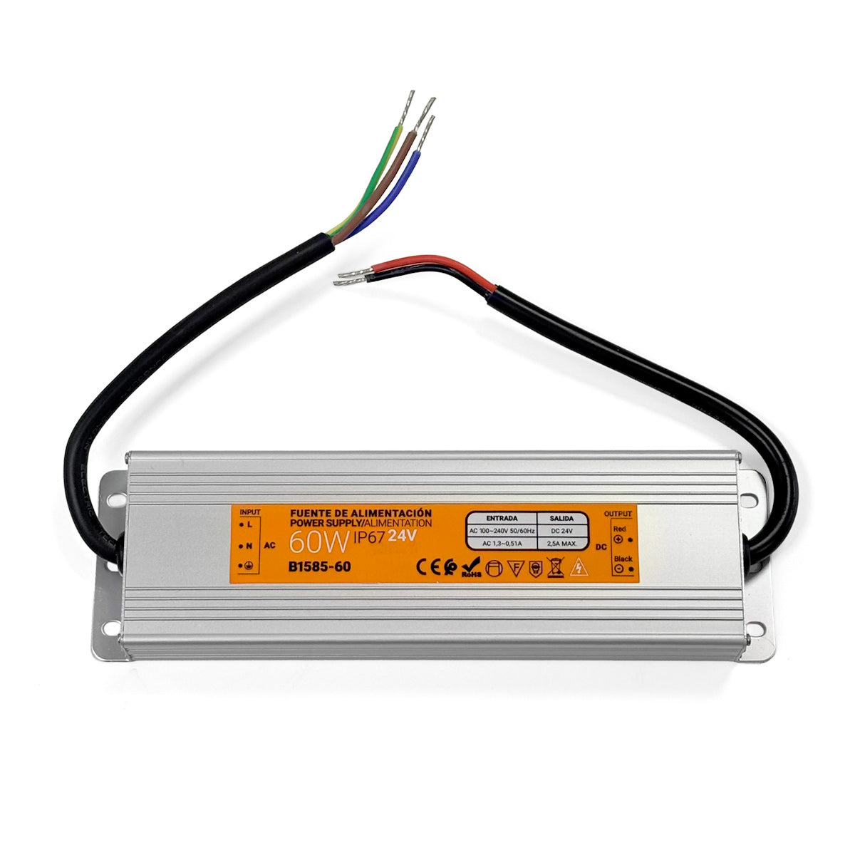 Fuente de alimentación estanca compacta 24V 60W IP67
