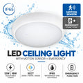 Wasserdichte LED-Deckenleuchte mit Bewegungsmelder und Notlicht – Farbtemperatur – Einstellbare Leistung 12–16 W – Ø 31 cm – Schutzart IP65 2