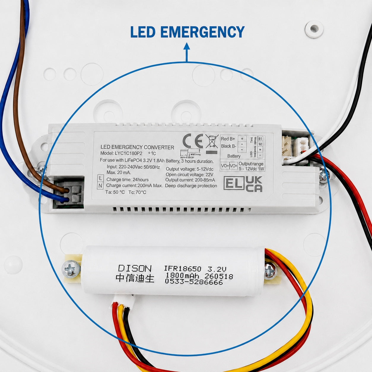Plafón LED de techo estanco con sensor de movimiento + Luz de emergencia - CCT - Potencia ajustable 12W-16W - Ø31cm - IP65 (13)