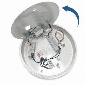 Plafón LED de techo estanco con sensor de movimiento + Luz de emergencia - CCT - Potencia ajustable 12W-16W - Ø31cm - IP65 (4)