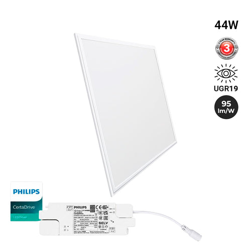 LED panel slim 60X60 cm - Driver Philips - 44W - UGR19 - IP40