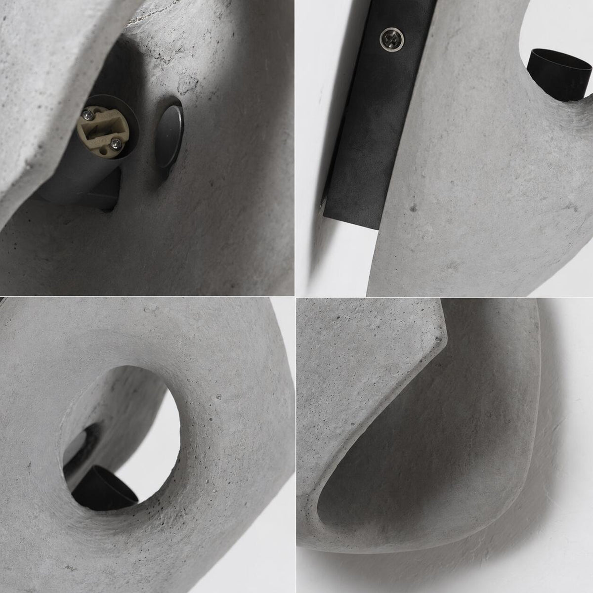 Aplique de pared cemento "BASALT" - Diseño orgánico - 1xG9 (7)