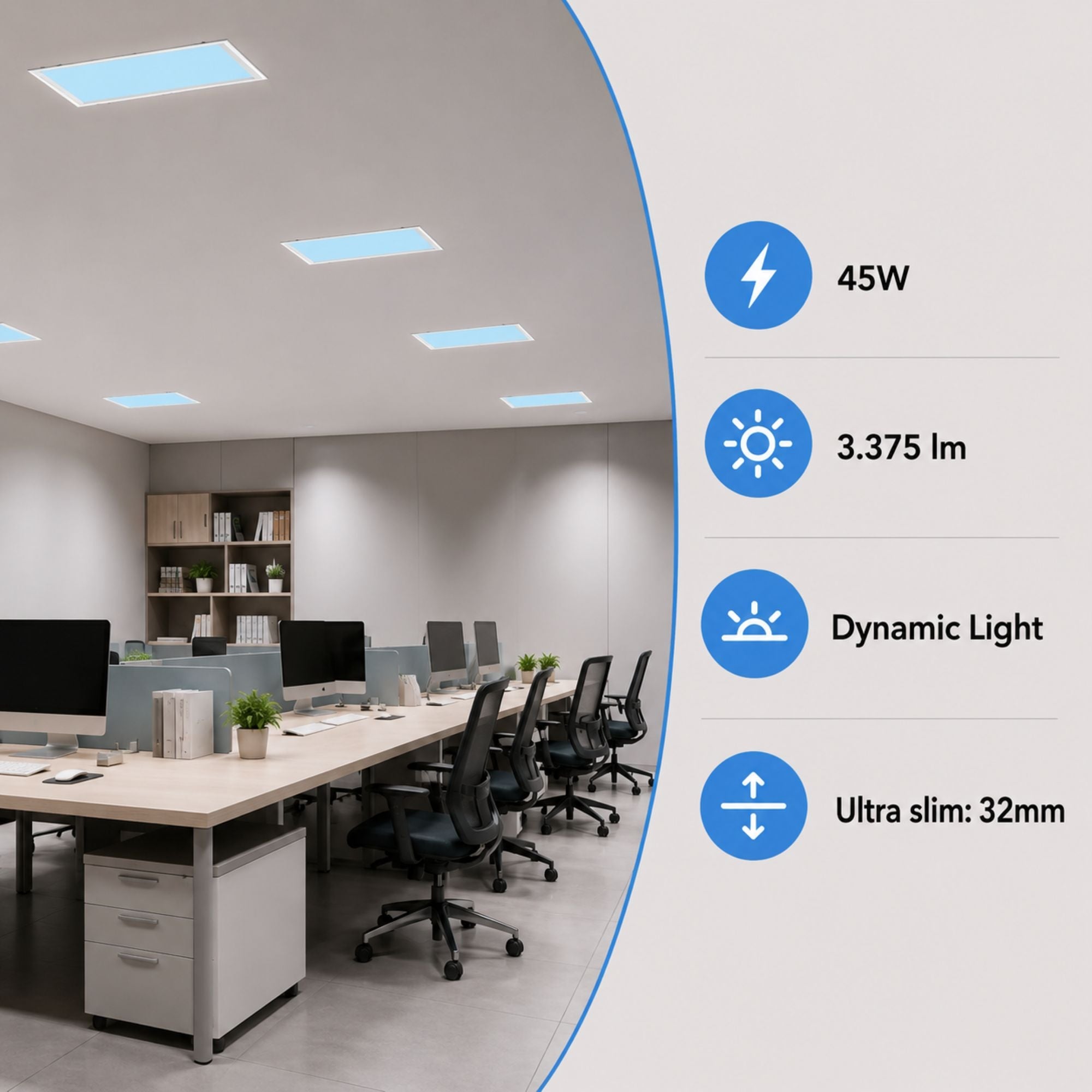 Panel Blue Skylight efecto cielo "SKYWIN SR SMART" - Slim - CCT - 45W - 60x30cm (10)