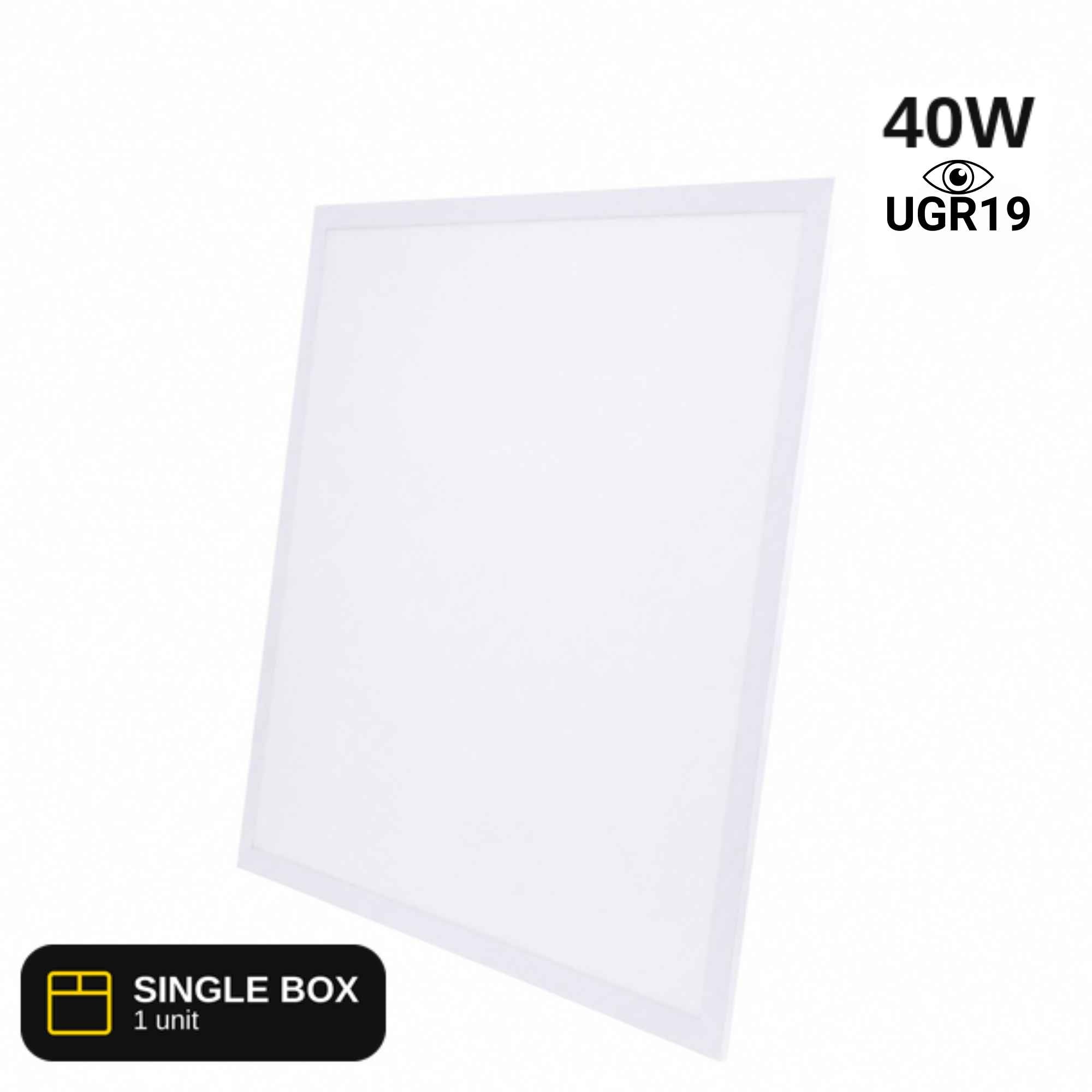 Panel LED empotrable Backlit 60x60cm - 40W - 100lm/W - Driver flicker free - UGR19 - IP40 - (Caja x1 und)