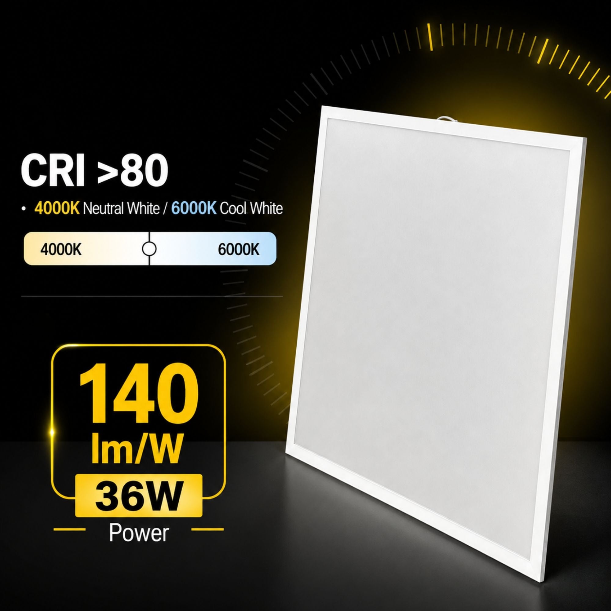 Panel LED empotrable Backlight 60x60cm - 36W - 5040lm - Driver Philips - UGR19 - IP54 (10)