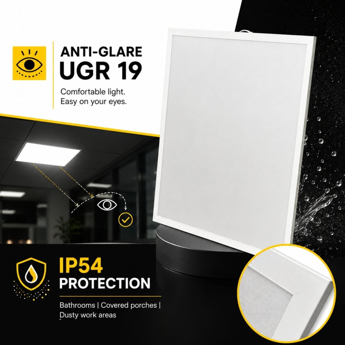 Panel LED empotrable Backlight 60x60cm - 36W - 5040lm - Driver Philips - UGR19 - IP54 | Iluminación | Barcelona Led