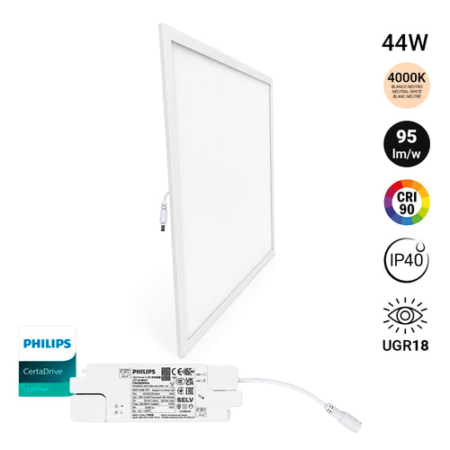 Slim LED Panel 60x60cm - PHILIPS Driver - 44W - UGR18 - CRI 90 - IP40