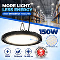 Campânula LED industrial - 150W - IP65 - 110lm/W - 5 anos de garantia 5