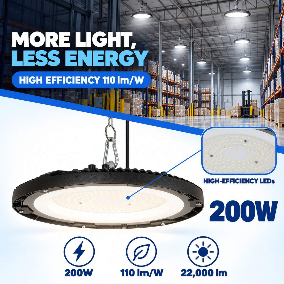 Campana LED industrial - 200W - IP65 - 110lm/W - 5 años de garantía (13)