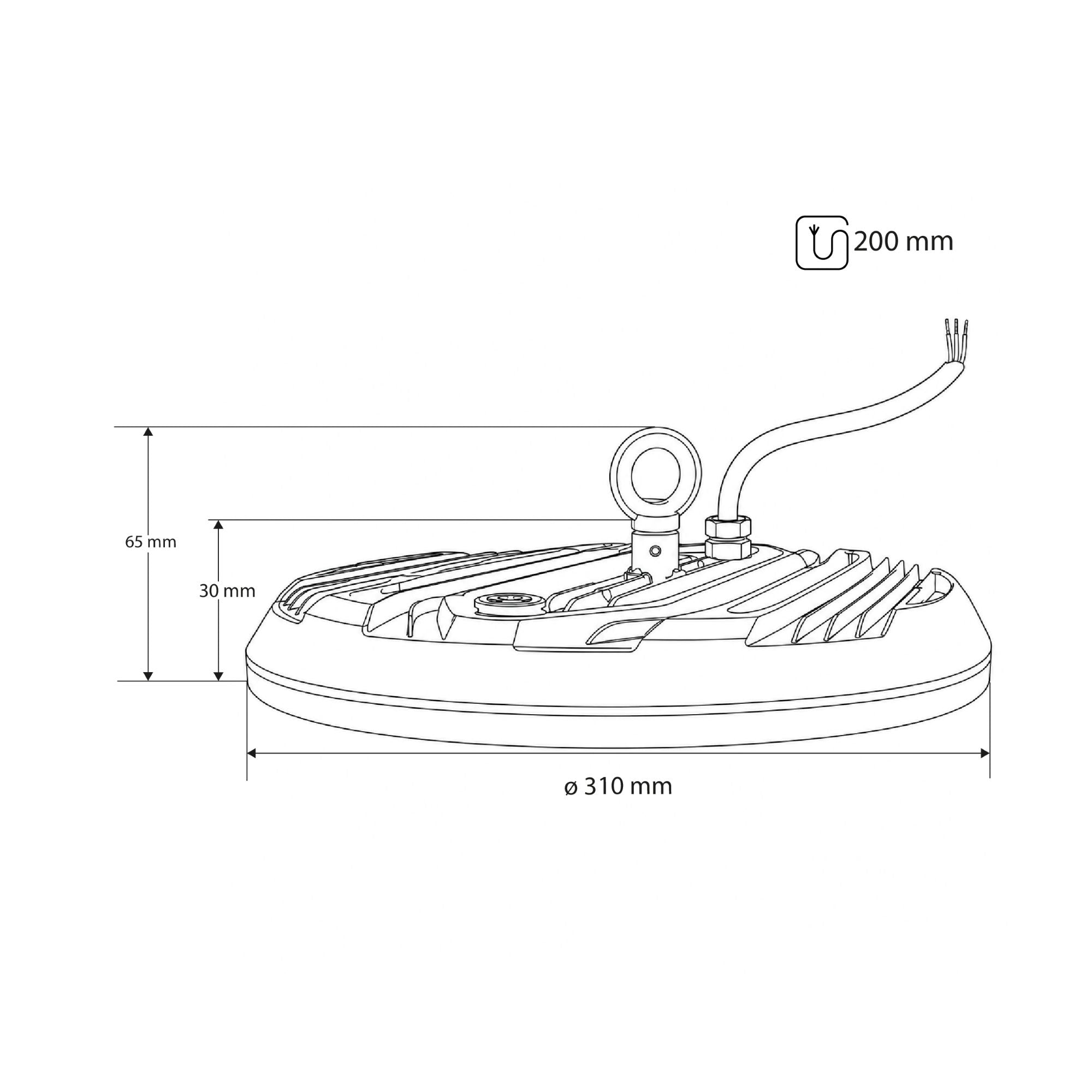 Campana LED industrial UFO - CCT - 200W - 90º - 100lm/w - IP65 (15)
