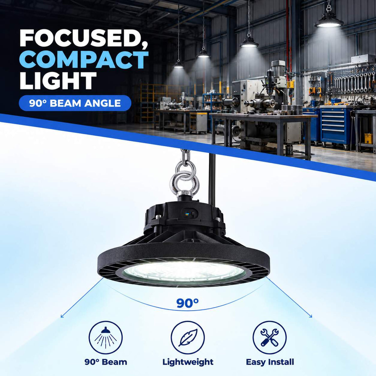 Campana LED industrial - 100W - PHILIPS Lumileds - Driver LIFUD - 5000K - IP65 - 7 años garantía (6)