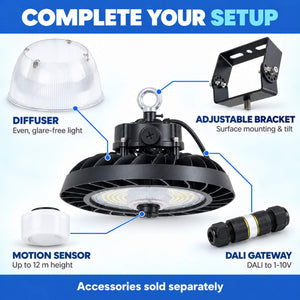 Campana LED UFO industrial 150W - CCT - 170lm/W - Driver LIFUD - IP65 - 10 años garantía (10)