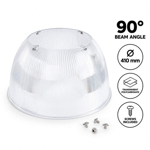 Polycarbonate light diffuser for industrial LED High Bay B8155-200W - B8150-200 - Angle 90°