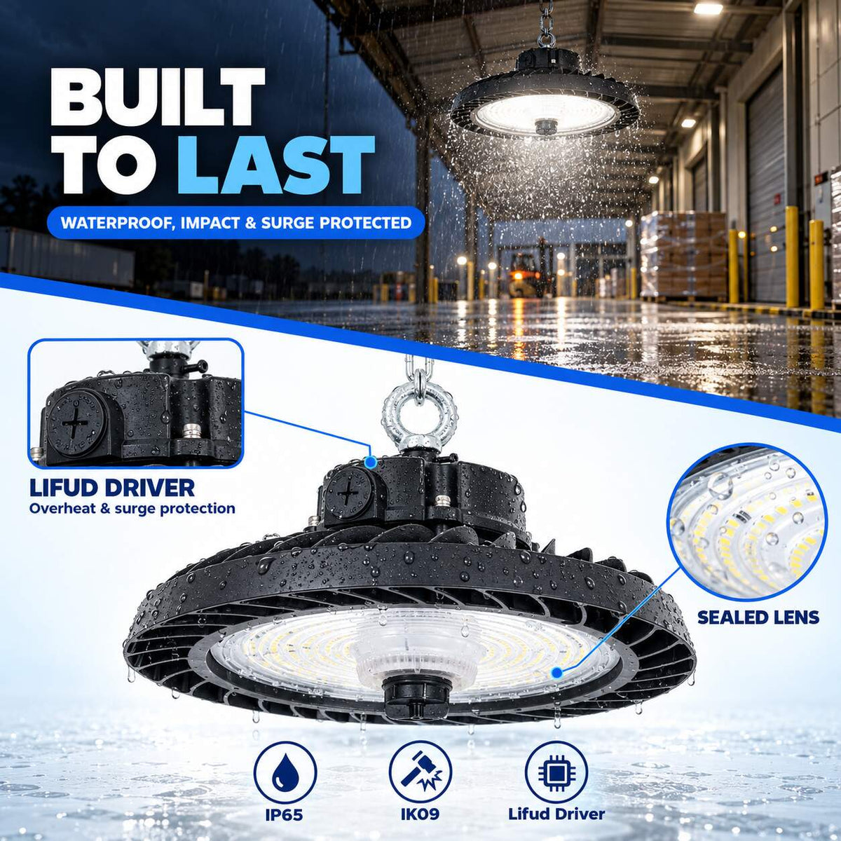 Campana LED industrial 200W - CCT - 170lm/W - Driver LIFUD - IP65 - 10 años garantía (5)