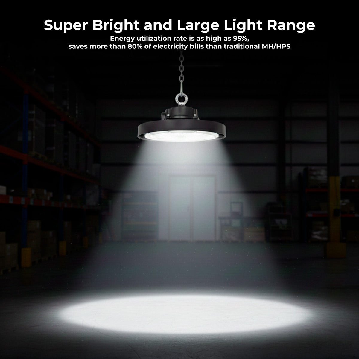 Campana LED UFO industrial - CCT - 150W - 170lm/W - Driver LIFUD - Ángulo seleccionable 110º/90º/70º - IP65 (4)